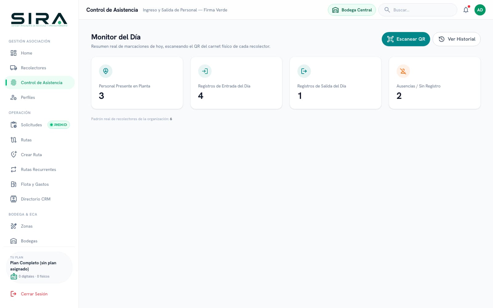 Control de Asistencia
